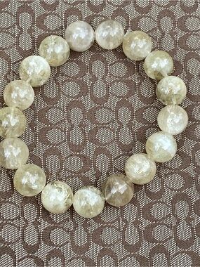 12mm Natural Citrine Crystal Bead Bracelet